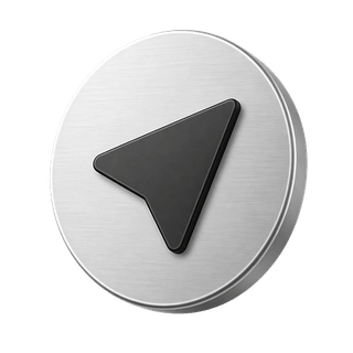 3D decorative element of a send arrow icon on the contact us page
